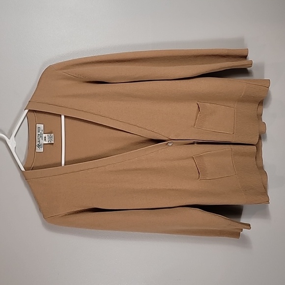 Austin Reed Sweaters - Vintage Austin Reed 100% Cashmere Cardigan Size M Petite Womens Tan Camel Luxury